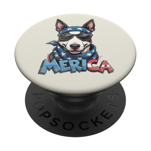 Vintage Bull Terrier 4. Juli Merica PopSockets Klebender PopGrip Vintage Bull Terrier 4. Juli Merica PopSockets Klebender PopGrip von USA Funny dog apparel for the holidays