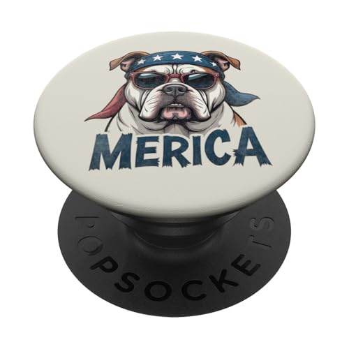 Vintage Bulldog 4. Juli Merica PopSockets Klebender PopGrip Vintage Bulldog 4. Juli Merica PopSockets Klebender PopGrip von USA Funny dog apparel for the holidays