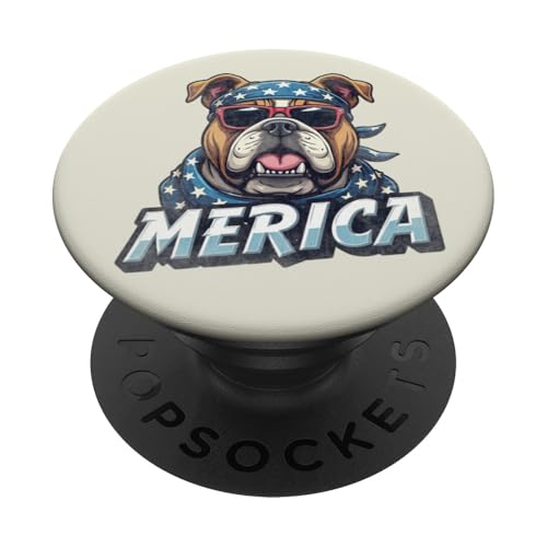Vintage Bulldog 4. Juli Merica PopSockets Klebender PopGrip Vintage Bulldog 4. Juli Merica PopSockets Klebender PopGrip von USA Funny dog apparel for the holidays