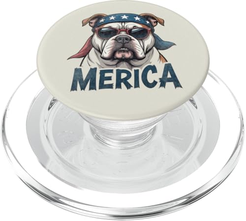 Vintage Bulldog 4. Juli Merica PopSockets PopGrip für MagSafe Vintage Bulldog 4. Juli Merica PopSockets PopGrip für MagSafe von USA Funny dog apparel for the holidays