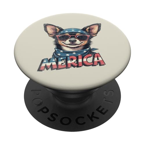 Vintage Chihuahua 4. Juli Merica PopSockets Klebender PopGrip Vintage Chihuahua 4. Juli Merica PopSockets Klebender PopGrip von USA Funny dog apparel for the holidays