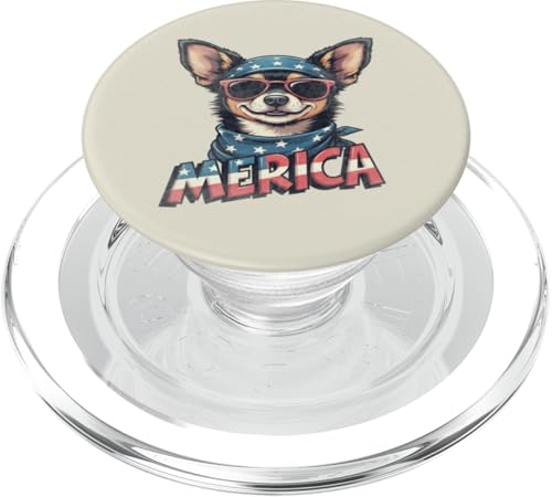 Vintage Chihuahua 4. Juli Merica PopSockets PopGrip für MagSafe Vintage Chihuahua 4. Juli Merica PopSockets PopGrip für MagSafe von USA Funny dog apparel for the holidays