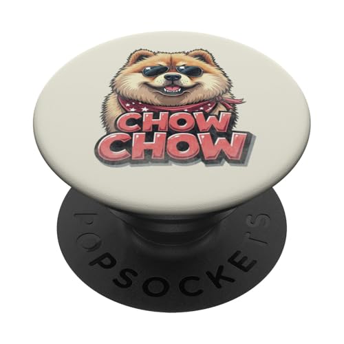 Vintage Chow Chow mit Sonnenbrille PopSockets Klebender PopGrip Vintage Chow Chow mit Sonnenbrille PopSockets Klebender PopGrip von USA Funny dog apparel for the holidays