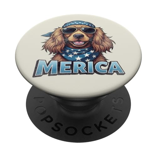 Vintage Cocker Spaniel 4. Juli Merica PopSockets Klebender PopGrip Vintage Cocker Spaniel 4. Juli Merica PopSockets Klebender PopGrip von USA Funny dog apparel for the holidays