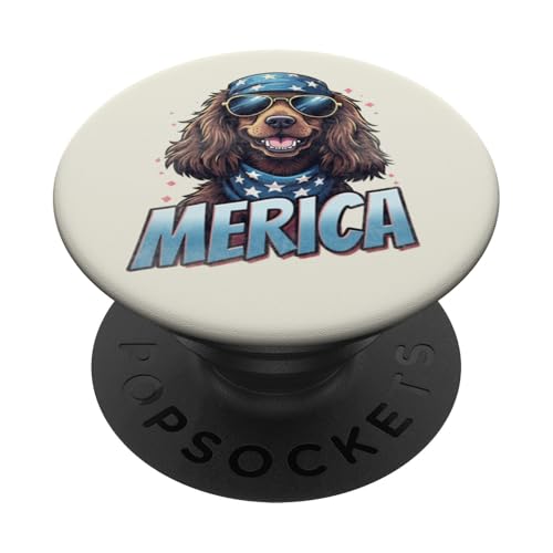 Vintage Cocker Spaniel 4. Juli Merica PopSockets Klebender PopGrip Vintage Cocker Spaniel 4. Juli Merica PopSockets Klebender PopGrip von USA Funny dog apparel for the holidays