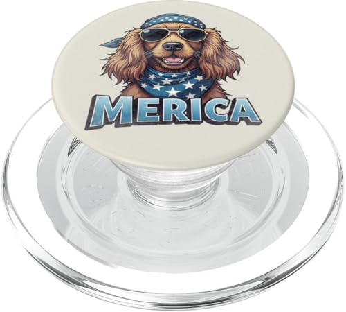 Vintage Cocker Spaniel 4. Juli Merica PopSockets PopGrip für MagSafe Vintage Cocker Spaniel 4. Juli Merica PopSockets PopGrip für MagSafe von USA Funny dog apparel for the holidays