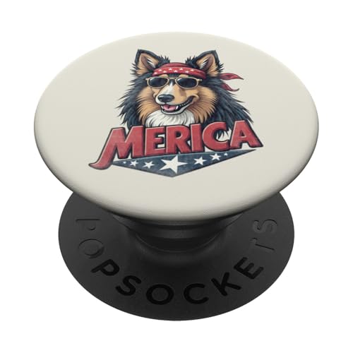Vintage Collie 4. Juli Merica PopSockets Klebender PopGrip Vintage Collie 4. Juli Merica PopSockets Klebender PopGrip von USA Funny dog apparel for the holidays