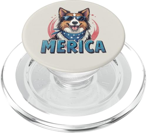 Vintage Collie 4. Juli Merica PopSockets PopGrip für MagSafe Vintage Collie 4. Juli Merica PopSockets PopGrip für MagSafe von USA Funny dog apparel for the holidays