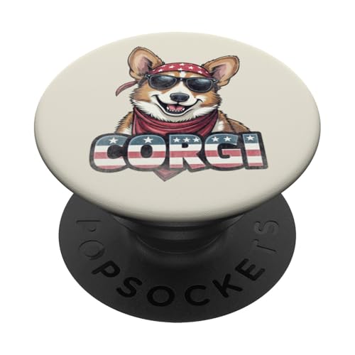 Vintage Corgi 4. Juli Merica PopSockets Klebender PopGrip Vintage Corgi 4. Juli Merica PopSockets Klebender PopGrip von USA Funny dog apparel for the holidays