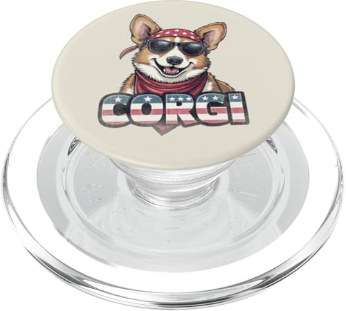 Vintage Corgi 4. Juli Merica PopSockets PopGrip für MagSafe Vintage Corgi 4. Juli Merica PopSockets PopGrip für MagSafe von USA Funny dog apparel for the holidays