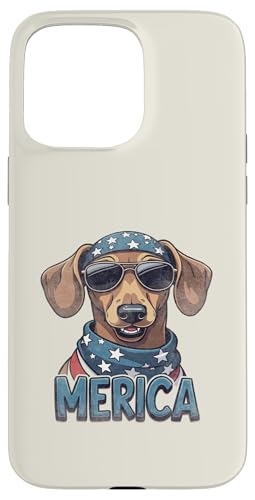 Vintage Dackel 4. Juli Merica Hülle für iPhone 15 Pro Max von USA Funny dog apparel for the holidays