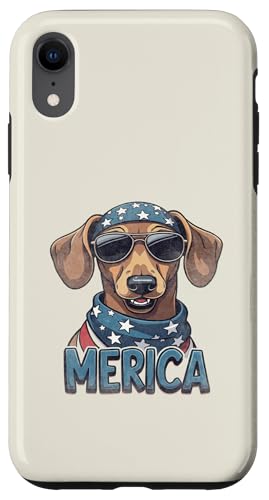 Vintage Dackel 4. Juli Merica Hülle für iPhone XR von USA Funny dog apparel for the holidays
