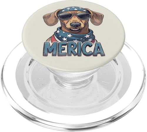 Vintage Dackel 4. Juli Merica PopSockets PopGrip für MagSafe Vintage Dackel 4. Juli Merica PopSockets PopGrip für MagSafe von USA Funny dog apparel for the holidays