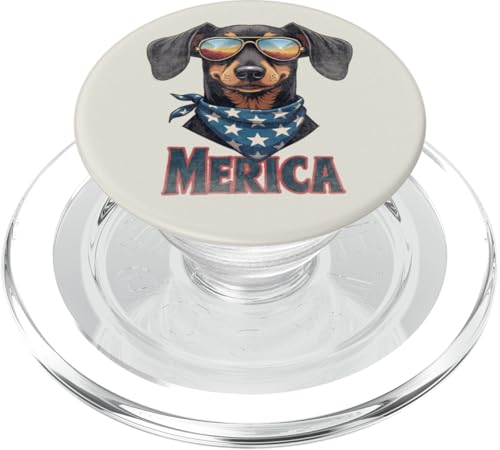 Vintage Dackel 4. Juli Merica PopSockets PopGrip für MagSafe Vintage Dackel 4. Juli Merica PopSockets PopGrip für MagSafe von USA Funny dog apparel for the holidays