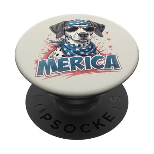 Vintage Dalmatiner 4. Juli Merica PopSockets Klebender PopGrip Vintage Dalmatiner 4. Juli Merica PopSockets Klebender PopGrip von USA Funny dog apparel for the holidays