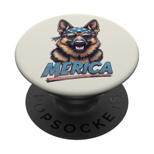 Vintage Deutscher Schäferhund 4. Juli Merica PopSockets Klebender PopGrip Vintage Deutscher Schäferhund 4. Juli Merica PopSockets Klebender PopGrip von USA Funny dog apparel for the holidays