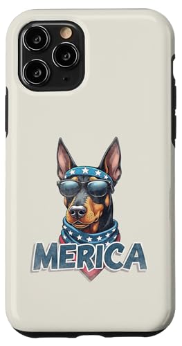 Vintage Dobermann 4. Juli Merica Hülle für iPhone 11 Pro von USA Funny dog apparel for the holidays
