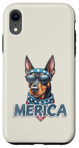 Vintage Dobermann 4. Juli Merica Hülle für iPhone XR von USA Funny dog apparel for the holidays