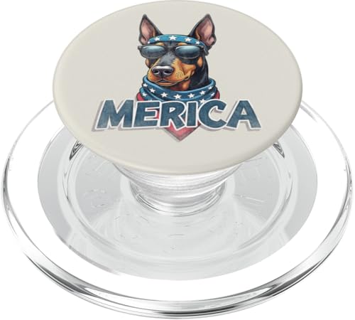 Vintage Dobermann 4. Juli Merica PopSockets PopGrip für MagSafe Vintage Dobermann 4. Juli Merica PopSockets PopGrip für MagSafe von USA Funny dog apparel for the holidays