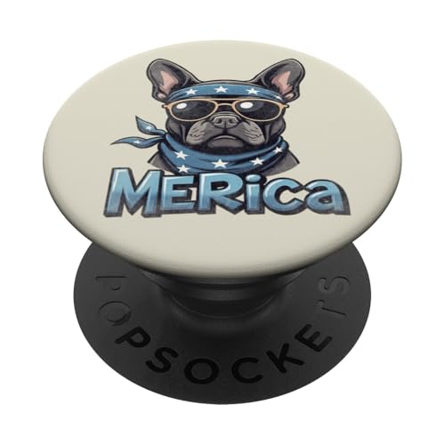 Vintage Französische Bulldogge 4. Juli Merica PopSockets Klebender PopGrip von USA Funny dog apparel for the holidays
