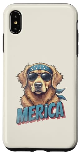 Vintage Golden Retriever 4. Juli Merica Hülle für iPhone XS Max von USA Funny dog apparel for the holidays
