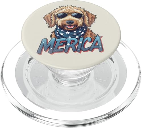 Vintage Goldendoodle 4. Juli Merica PopSockets PopGrip für MagSafe von USA Funny dog apparel for the holidays