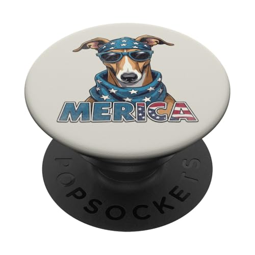 Vintage Greyhound 4. Juli Merica PopSockets Klebender PopGrip Vintage Greyhound 4. Juli Merica PopSockets Klebender PopGrip von USA Funny dog apparel for the holidays