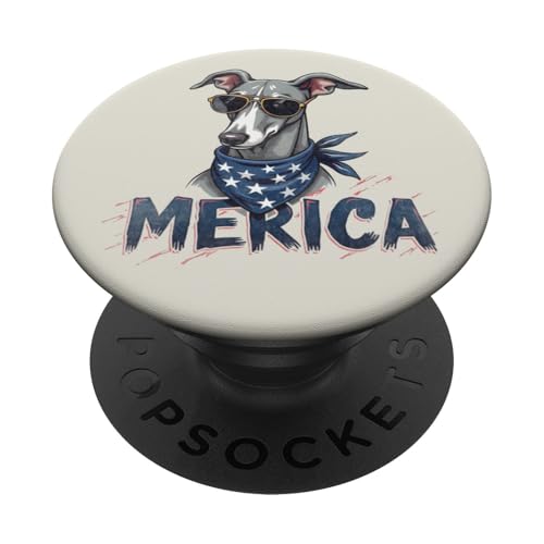 Vintage Greyhound 4. Juli Merica PopSockets Klebender PopGrip Vintage Greyhound 4. Juli Merica PopSockets Klebender PopGrip von USA Funny dog apparel for the holidays