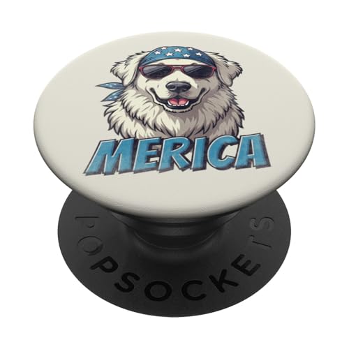Vintage Große Pyrenäen 4. Juli Merica PopSockets Klebender PopGrip Vintage Große Pyrenäen 4. Juli Merica PopSockets Klebender PopGrip von USA Funny dog apparel for the holidays