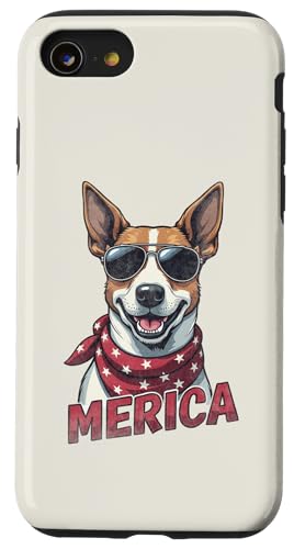 Vintage Jack Russell Terrier 4. Juli Merica Hülle für iPhone SE (2020) / 7 / 8 von USA Funny dog apparel for the holidays
