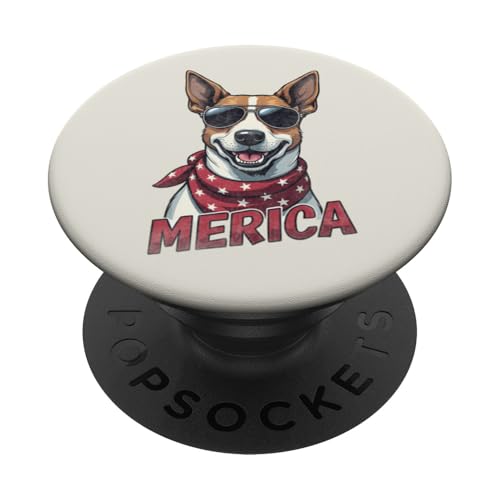 Vintage Jack Russell Terrier 4. Juli Merica PopSockets Klebender PopGrip Vintage Jack Russell Terrier 4. Juli Merica PopSockets Klebender PopGrip von USA Funny dog apparel for the holidays