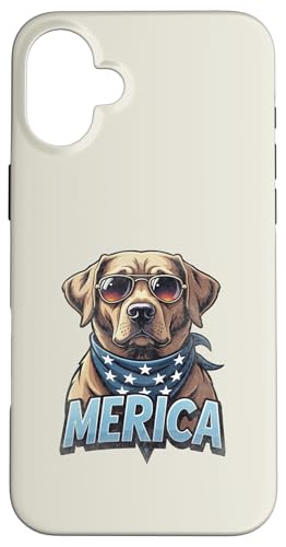 Vintage Labrador Retriever 4. Juli Merica Hülle für iPhone 16 Plus von USA Funny dog apparel for the holidays