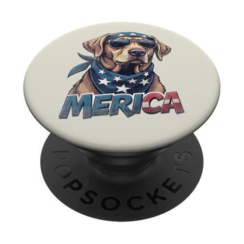 Vintage Labrador Retriever 4. Juli Merica PopSockets Klebender PopGrip Vintage Labrador Retriever 4. Juli Merica PopSockets Klebender PopGrip von USA Funny dog apparel for the holidays