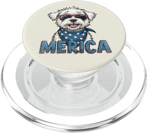 Vintage Malteser 4. Juli Merica PopSockets PopGrip für MagSafe Vintage Malteser 4. Juli Merica PopSockets PopGrip für MagSafe von USA Funny dog apparel for the holidays