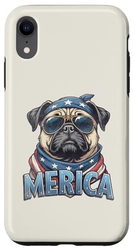 Vintage Mops 4. Juli Merica Hülle für iPhone XR Vintage Mops 4. Juli Merica Hülle für iPhone XR von USA Funny dog apparel for the holidays