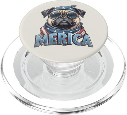 Vintage Mops 4. Juli Merica PopSockets PopGrip für MagSafe Vintage Mops 4. Juli Merica PopSockets PopGrip für MagSafe von USA Funny dog apparel for the holidays