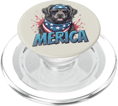 Vintage Neufundland 4. Juli Merica PopSockets PopGrip für MagSafe Vintage Neufundland 4. Juli Merica PopSockets PopGrip für MagSafe von USA Funny dog apparel for the holidays
