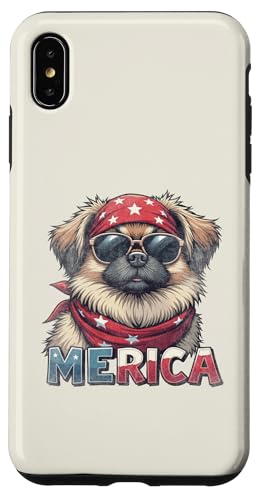 Vintage Pekinese 4. Juli Merica Hülle für iPhone XS Max von USA Funny dog apparel for the holidays