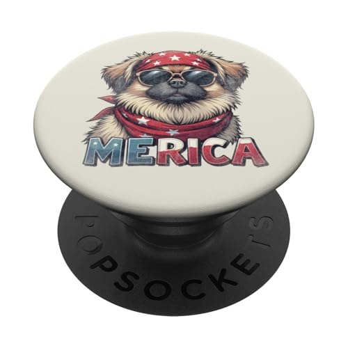Vintage Pekinese 4. Juli Merica PopSockets Klebender PopGrip Vintage Pekinese 4. Juli Merica PopSockets Klebender PopGrip von USA Funny dog apparel for the holidays