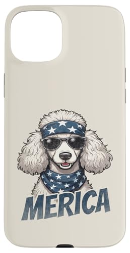 Vintage Pudel 4. Juli Merica Hülle für iPhone 15 Plus von USA Funny dog apparel for the holidays