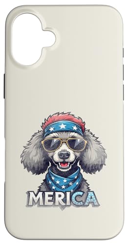 Vintage Pudel 4. Juli Merica Hülle für iPhone 16 Plus von USA Funny dog apparel for the holidays