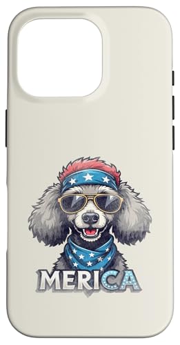Vintage Pudel 4. Juli Merica Hülle für iPhone 16 Pro von USA Funny dog apparel for the holidays