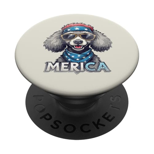 Vintage Pudel 4. Juli Merica PopSockets Klebender PopGrip Vintage Pudel 4. Juli Merica PopSockets Klebender PopGrip von USA Funny dog apparel for the holidays