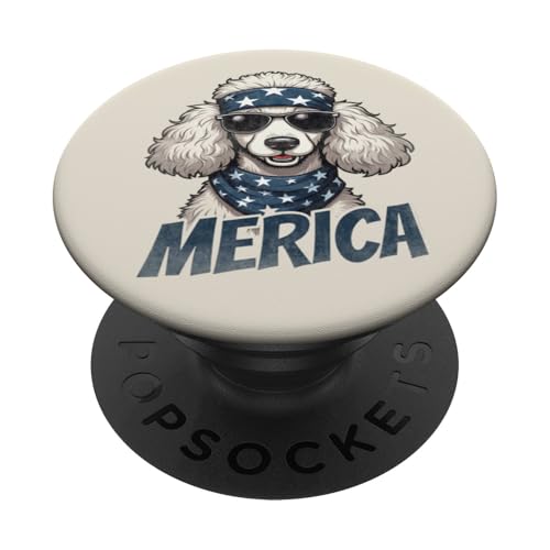 Vintage Pudel 4. Juli Merica PopSockets Klebender PopGrip Vintage Pudel 4. Juli Merica PopSockets Klebender PopGrip von USA Funny dog apparel for the holidays