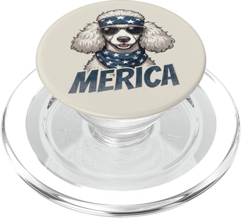 Vintage Pudel 4. Juli Merica PopSockets PopGrip für MagSafe von USA Funny dog apparel for the holidays