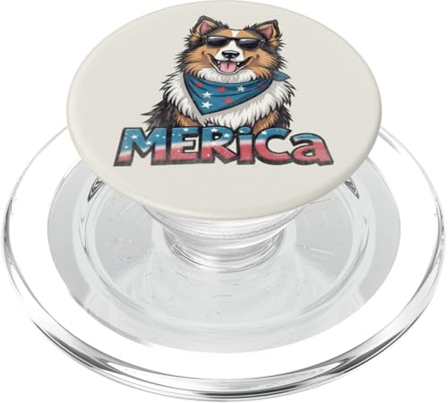 Vintage Shetland Sheepdog 4. Juli Merica PopSockets PopGrip für MagSafe Vintage Shetland Sheepdog 4. Juli Merica PopSockets PopGrip für MagSafe von USA Funny dog apparel for the holidays