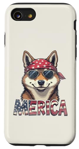Vintage Shiba Inu 4. Juli Merica Hülle für iPhone SE (2020) / 7 / 8 von USA Funny dog apparel for the holidays