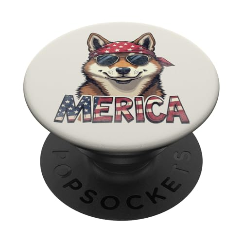 Vintage Shiba Inu 4. Juli Merica PopSockets Klebender PopGrip Vintage Shiba Inu 4. Juli Merica PopSockets Klebender PopGrip von USA Funny dog apparel for the holidays