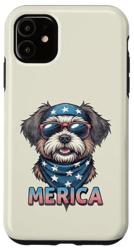 Vintage Shih Tzu 4. Juli Merica Hülle für iPhone 11 von USA Funny dog apparel for the holidays