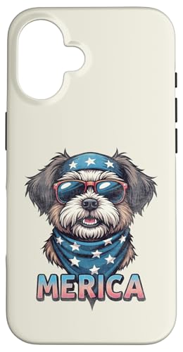 Vintage Shih Tzu 4. Juli Merica Hülle für iPhone 16 von USA Funny dog apparel for the holidays